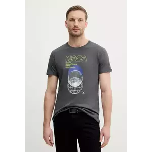Alpha Industries tricou din bumbac barbati, culoarea gri, cu imprimeu, 146510 imagine