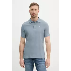 Barbour polo de bumbac culoarea turcoaz, neted imagine