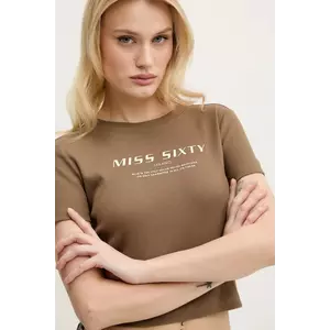 Miss Sixty tricou femei, culoarea maro, 6L1SJ4300000 imagine