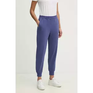 United Colors of Benetton pantaloni de trening din bumbac femei, culoarea albastru marin, neted, 3UNIDF01A imagine