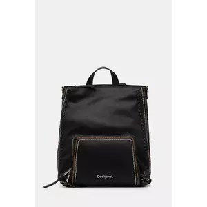 Desigual rucsac TRAMA PRETORIA femei, culoarea negru, mic, neted, 25SAKP21 imagine