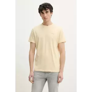 Tommy Jeans tricou din bumbac barbati, culoarea galben, neted, DM0DM21188 imagine