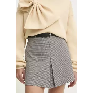 Answear Lab fustă din bumbac culoarea gri, mini, drept imagine