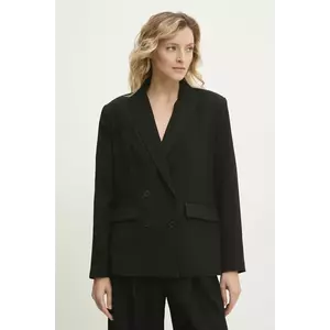 Answear Lab sacou culoarea negru, cu doua randuri de nasturi, modelator imagine
