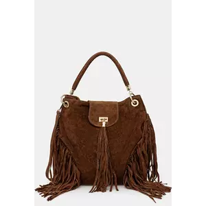 Answear Lab geanta de mana din piele intoarsa culoarea maro imagine