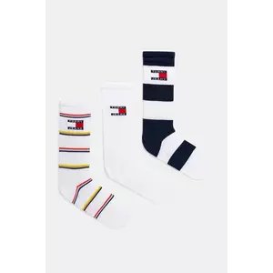 Tommy Jeans sosete 3-pack culoarea alb, 701232734 imagine