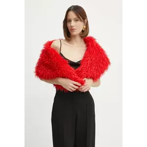 MAX&Co. fular femei, culoarea rosu, uni, 2516611016200 imagine