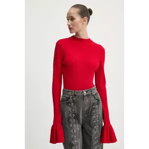 Rotate pulover femei, culoarea rosu, cu turtleneck, 1141023017 imagine