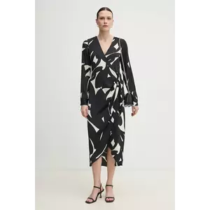 Dkny rochie culoarea negru, midi, evazată, DD4JSD34 imagine