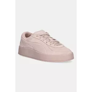 Puma sneakers din piele intoarsă CA Luxe Elevated femei, culoarea portocaliu, 401356 imagine