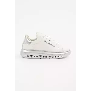 Karl Lagerfeld sneakers din piele KAPRI KITE femei, culoarea argintiu, KL64519A imagine