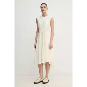 Dkny rochie culoarea bej, midi, evazată, DD4KC366 imagine