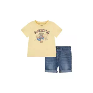 Levi's compleu bebe LEVI FOUR WHEELER DENIM SE culoarea galben, 6EM342 imagine