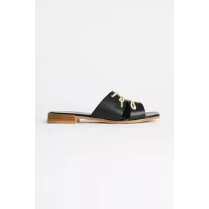 Karl Lagerfeld slapi de piele PETALO femei, culoarea negru, KL80772 imagine