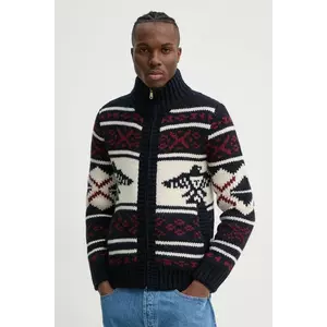 Superdry cardigan din amestec de lana barbati, culoarea albastru marin, M6110591A-4BL imagine