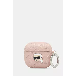 Karl Lagerfeld husa airpods 4 culoarea roz, KLA4PGKIPP imagine