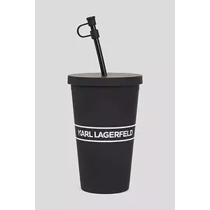 Karl Lagerfeld pahar cu pai Essential To Go culoarea negru, A1M42033 imagine