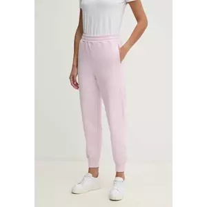 United Colors of Benetton pantaloni de trening din bumbac femei, culoarea roz, neted, 3UNIDF01A imagine