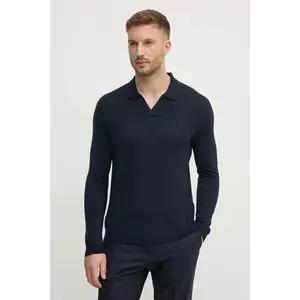 Sisley pulover de lana barbati, culoarea albastru marin, light, 11BAS300J imagine