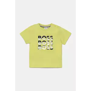 BOSS tricou din bumbac pentru bebeluși culoarea verde, cu imprimeu, J52113 imagine