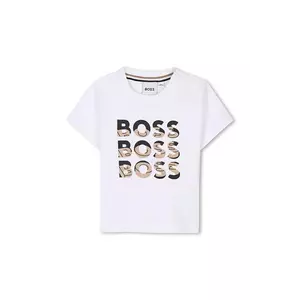 BOSS tricou din bumbac pentru bebeluși culoarea alb, cu imprimeu, J52113 imagine