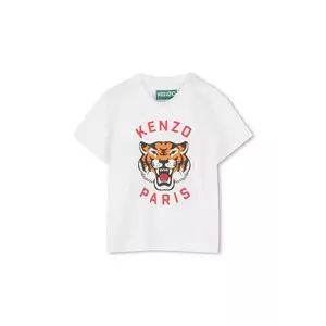 Kenzo Kids tricou din bumbac pentru bebeluși culoarea alb, cu imprimeu, K60977 imagine