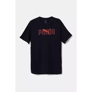 Puma tricou din bumbac ESS LOGO LAB Tee culoarea bleumarin, cu imprimeu, 685791 imagine