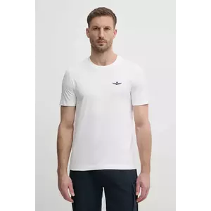 Aeronautica Militare tricou din bumbac bărbați, culoarea alb, melanj, TS2376J592 imagine