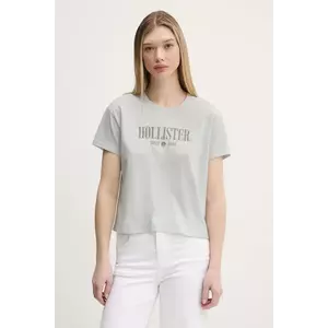 Hollister Co. tricou din bumbac femei, culoarea gri, KI357-5000 imagine