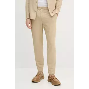 BOSS pantaloni barbati, culoarea bej, mulata, 50540687 imagine