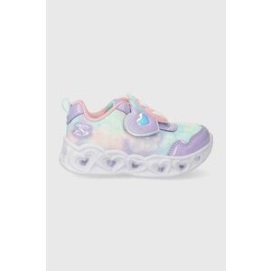 Skechers sneakers pentru copii HEART LIGHTS LOVIN REFLECTION culoarea violet imagine