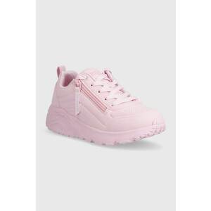 Skechers sneakers pentru copii UNO LITE EASY ZIP culoarea roz imagine