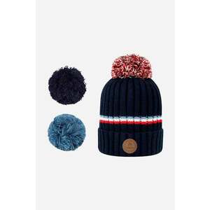 Cabaia caciula Manhattan culoarea albastru marin, din tricot gros imagine