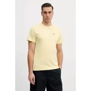 Barbour tricou din bumbac culoarea galben, neted imagine