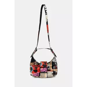 Desigual geanta de bumbac COLLAGE LACROIX culoarea negru, 25SAXA16 imagine
