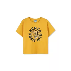 Kenzo Kids tricou de bumbac pentru copii culoarea galben, K60916 imagine