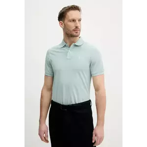 Hackett London polo de bumbac barbati, culoarea verde, neted, HM563426 imagine