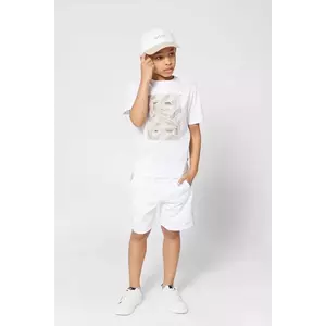 BOSS tricou de bumbac pentru copii culoarea alb, cu imprimeu, J52036 imagine