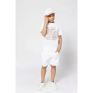 BOSS tricou de bumbac pentru copii culoarea alb, cu imprimeu, J52036 imagine