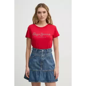 Pepe Jeans tricou din bumbac RYLEIGH femei, culoarea rosu, PL506014 imagine