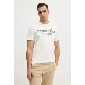 Aeronautica Militare tricou din bumbac barbati, culoarea alb, cu imprimeu, TS2407J677 imagine