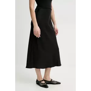 Nanushka fusta RAZI culoarea negru, maxi, drept, NW24CRSK02599 imagine