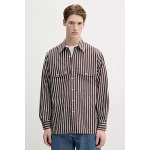 Sunflower camasa din bumbac barbati, culoarea maro, cu guler clasic, relaxed, 1227 imagine