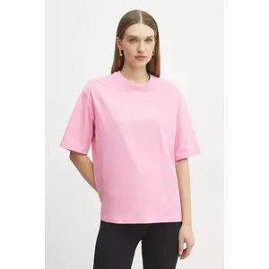 La Mania tricou din bumbac femei, culoarea roz imagine