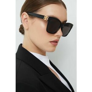 Balenciaga ochelari de soare femei, culoarea negru BB0102SA imagine