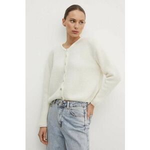 American Vintage cardigan din lana GILET ML COL ROND culoarea gri, VITO19E imagine