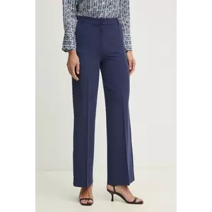 Sisley pantaloni femei, culoarea albastru marin, drept, high waist, 4KVXLF02I imagine
