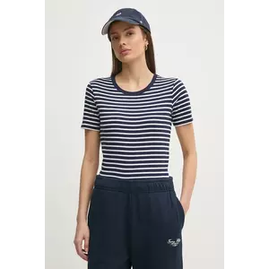 United Colors of Benetton tricou din bumbac femei, culoarea albastru marin, 30YSE16A0 imagine