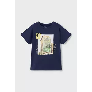 Mayoral tricou de bumbac pentru copii culoarea albastru marin, cu imprimeu, 3043 imagine