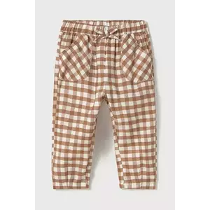 Mayoral pantaloni din bumbac pentru bebeluși culoarea maro, modelator, 1570 imagine